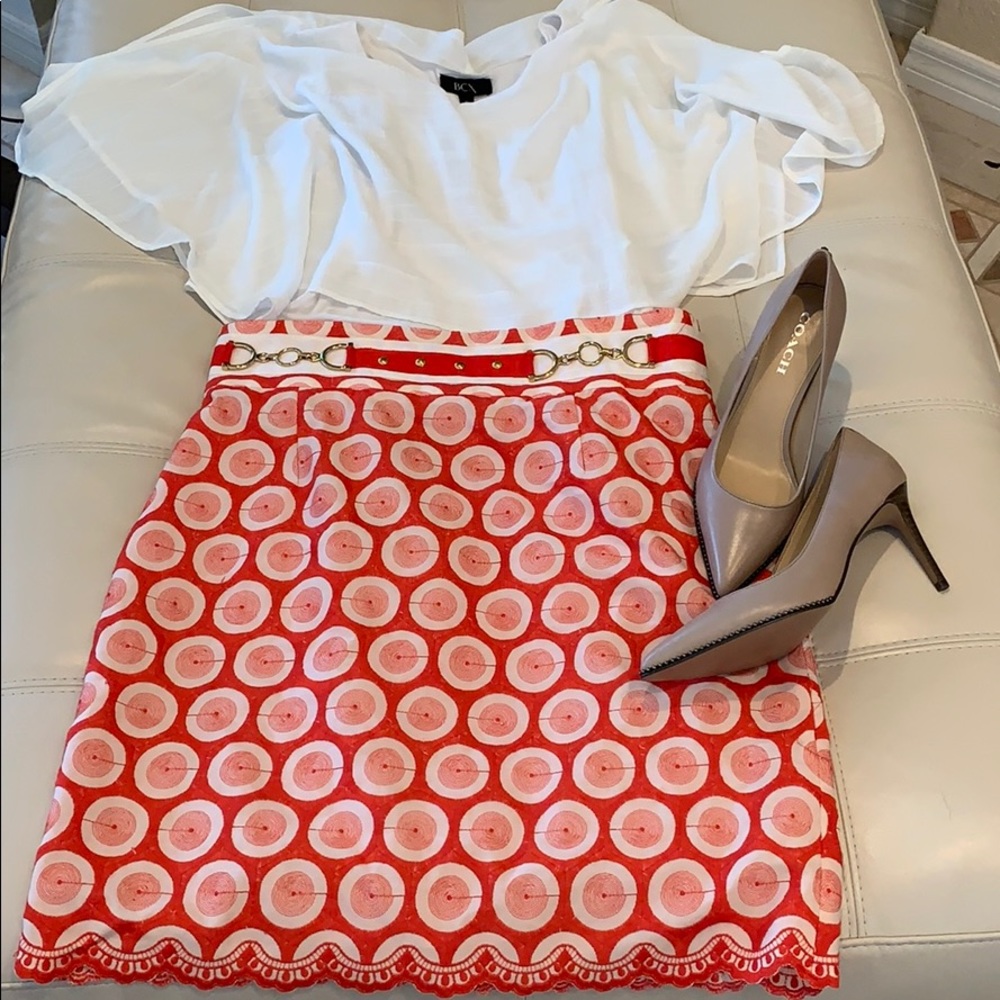 Antonio Milani embroidered high waist skirt.